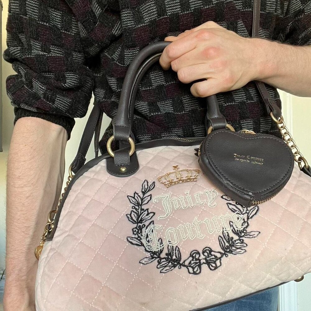 Juicy Couture Pink Quilted Shoulder Bag Coquette Y2K Feminine Girly Whimsical